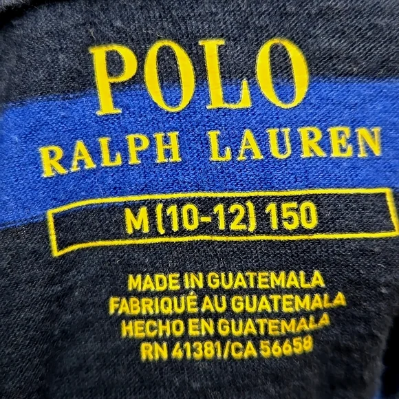 Polo Ralph Lauren striped navy royal blue short sleeve t-shirt boys Medium 10-12 - Picture 3 of 3
